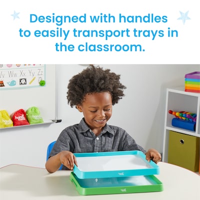 hand2mind Magnetic Dry-Erase Activity Trays, Green/Teal (98877)