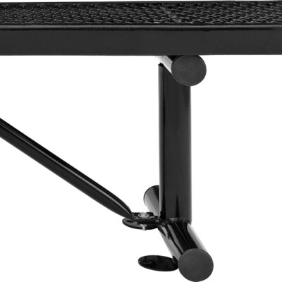Global Industrial 6' Outdoor Steel Flat Bench, Expanded Metal, Black (277156BK)