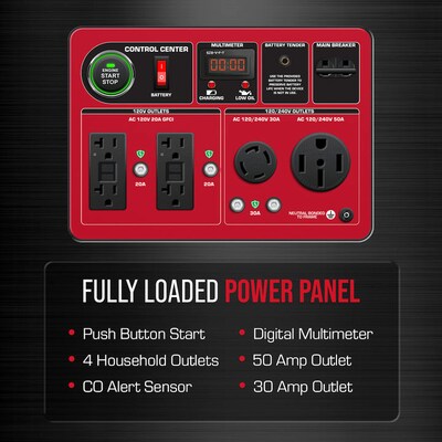 DuroStar DS13000MX Portable Inverter Generator, Electric/Recoil Start, Dual Fuel, 13000 Watts (B3190981)