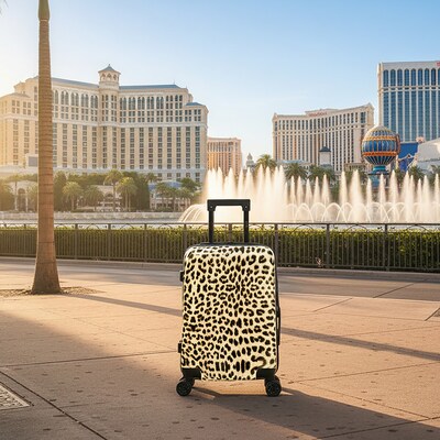 InUSA Prints 20" Hardside Suitcase, 4-Wheeled Spinner, TSA Checkpoint Friendly, Cheetah Animal Print (IUAPC00S-CHE)