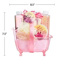 Freida and Joe Pink Peony Fragrance Bath & Body Spa Gift Set in a Pink Tub Basket (FJ-45)