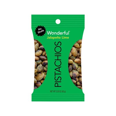 Wonderful Pistachios Salted Jalapeno Lime, 2.25 oz., 8 Bags/Box (JL0146A25M)