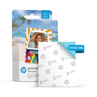 HP Sprocket 3.5 x 4.25 Zink Sticky-Backed Photo Paper, 100 Sheets/Pack (HPIZ3X4100)