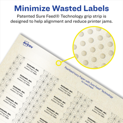 Avery Pearlized Ivory Rectangle Multipurpose Labels, 2/3" x 1-3/4", Ivory, 4400/Box (94209)