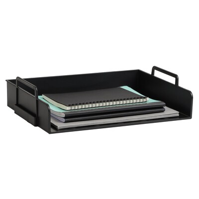 Mind Reader 4-Compartment Stackable Plastic Desk Tray, Black (DANSTACK4-BLK)