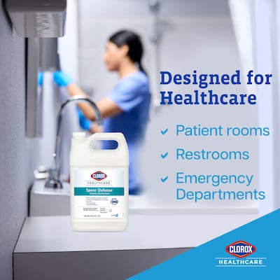 Clorox Healthcare Spore Defense Cleaner Disinfectant, Closed System Refill Bottle, 128 Fl Oz, 4/Pack  (32122)