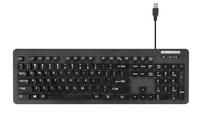 Man & Machine L Cool Wired Ergonomic Washable Keyboard, Black (LCOOL/B7)