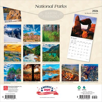 2026 BrownTrout National Parks 12 x 12 Monthly Wall Calendar (9798330704804)