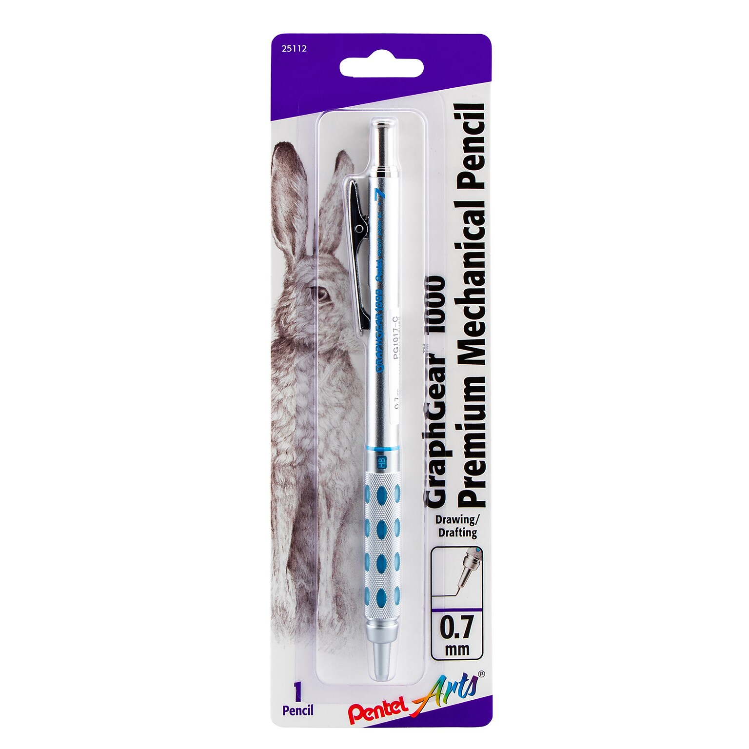 Pentel GraphGear 1000 Mechanical Pencil, 0.7mm, #2 Hard Lead (PTAPG1017CPABP)