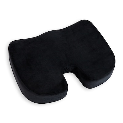 Mind Reader Memory Foam Office Chair Ergonomic Orthopedic Cushion, Black (SEACUSH-BLK)
