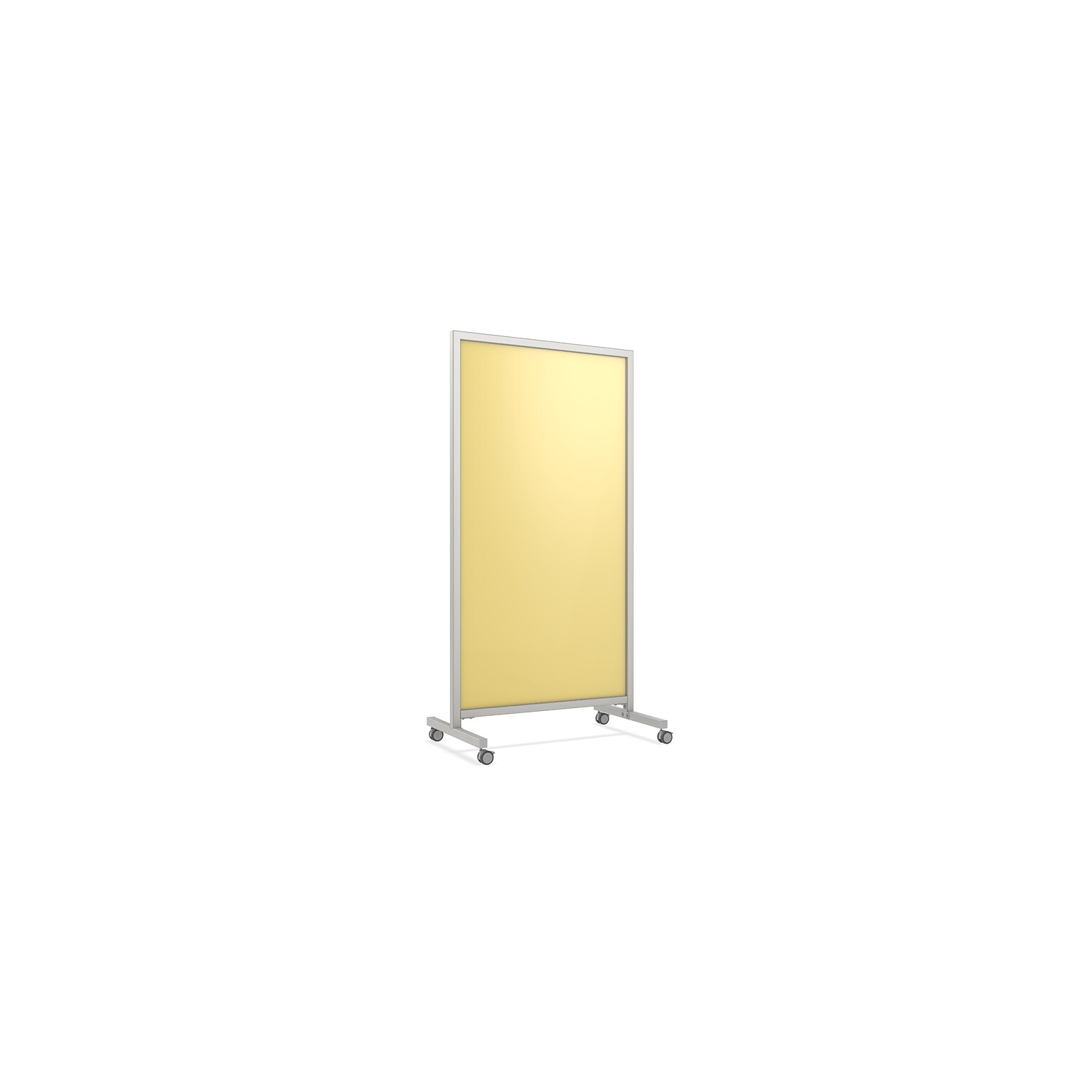 Ghent EZ Magnetic Glass Mobile Dry-Erase Whiteboard, Aluminum Frame, 75H x 38W (EZ1MA7538YW)