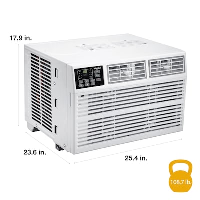Whirlpool 230-Volt 18,000 BTU Window Air Conditioner with Remote, White (WHHW182BW)