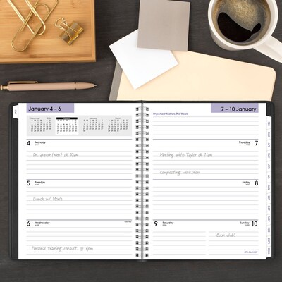2027 AT-A-GLANCE DayMinder Executive 7" x 8.75" Weekly & Monthly Planner, Faux Leather Cover, Black (G545-00-27)