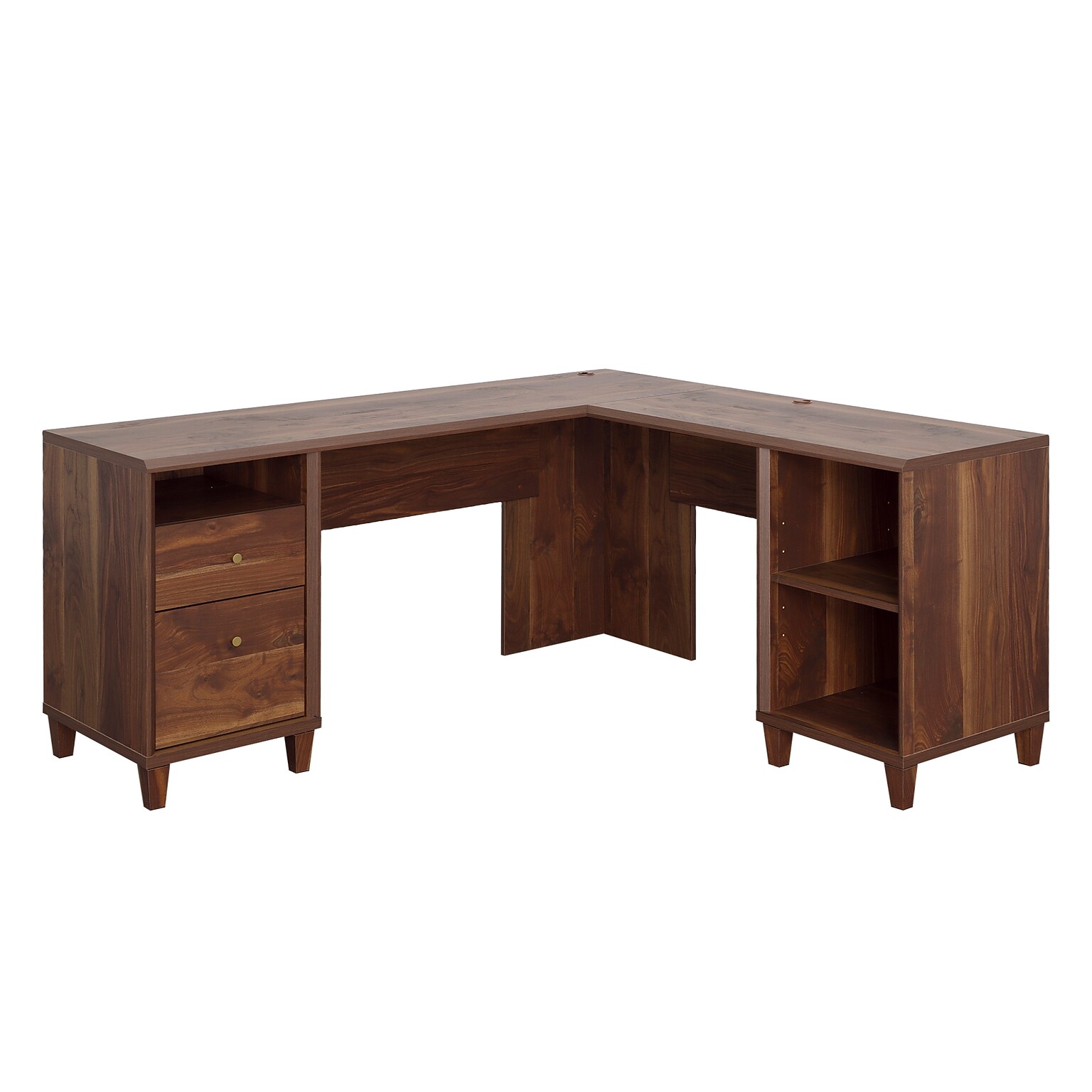 Sauder Willow Place 65W L-Shaped Home Office Desk, Grand Walnut (433812)