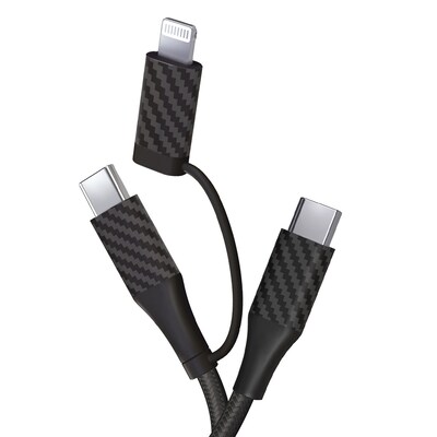 HyperGear TECHcessories 3-in-1 USB-C PD Charging Kit with Travel Pouch, 30W, Carbon Fiber (16290)