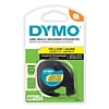 DYMO LetraTag 91332 Plastic Label Maker Tape, 1/2 x 13, Black on Yellow (91332)