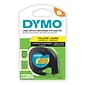 DYMO LetraTag 91332 Plastic Label Maker Tape, 1/2" x 13', Black on Yellow (91332)