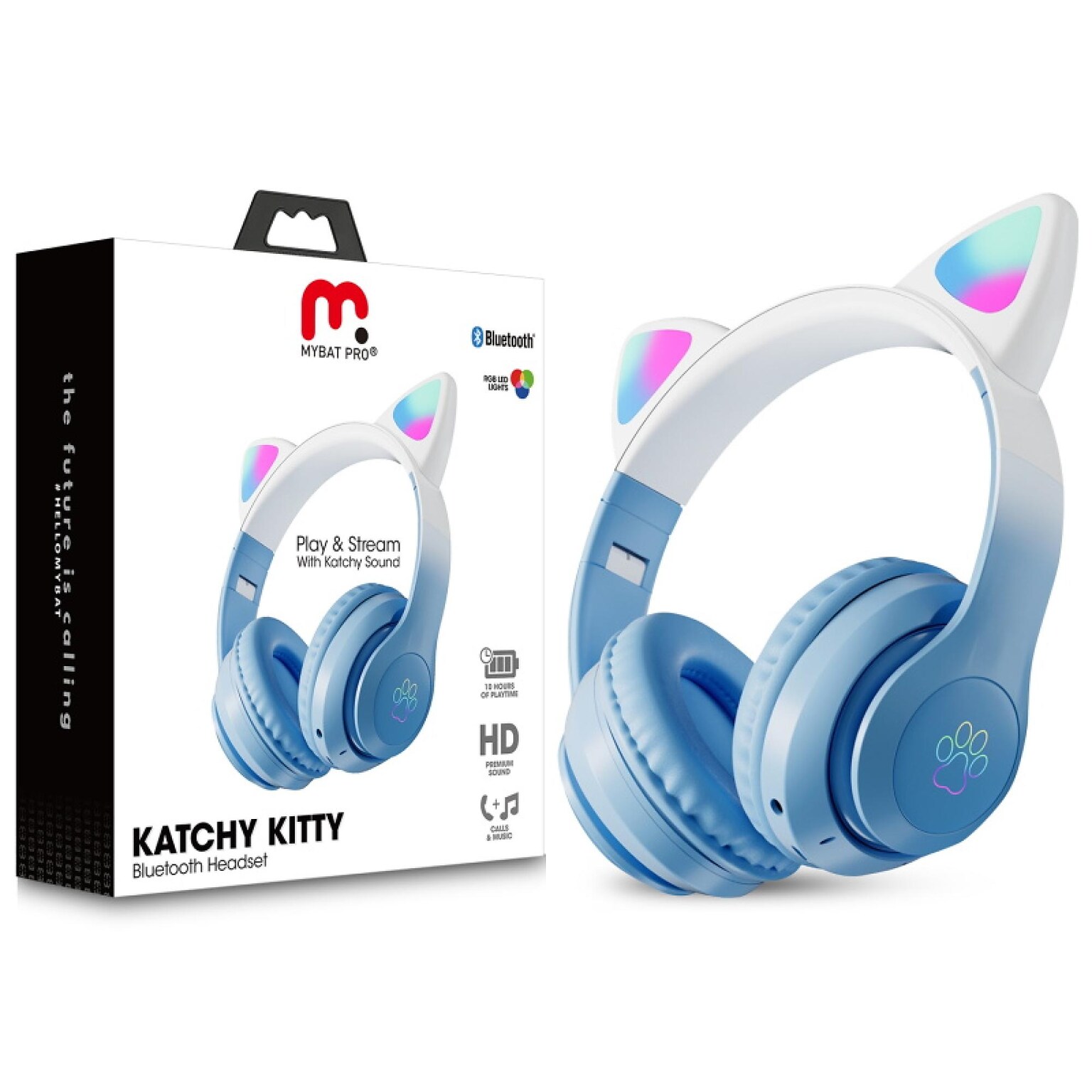 MyBat Pro Katchy Kitty Wireless Headset, Blue (BTB010001)