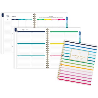 2026-2027 AT-A-GLANCE Simplified by Emily Ley Happy Stripe 8.5 x 11 Academic Weekly & Monthly Planner (EL49-905A-27)