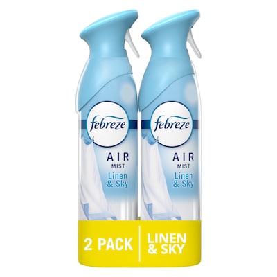 Febreze Air Mist Air Freshener Spray, Linen & Sky Scent, 8.1 oz., 2/Pack (4108/77995)