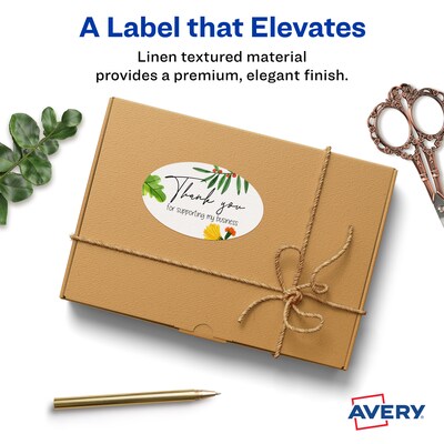 Avery Print-to-the-Edge Laser/Inkjet Labels, 2" x 3-1/3", White, 8 Labels/Sheet, 10 Sheets/Pack, 80 Labels/Pack (22829)