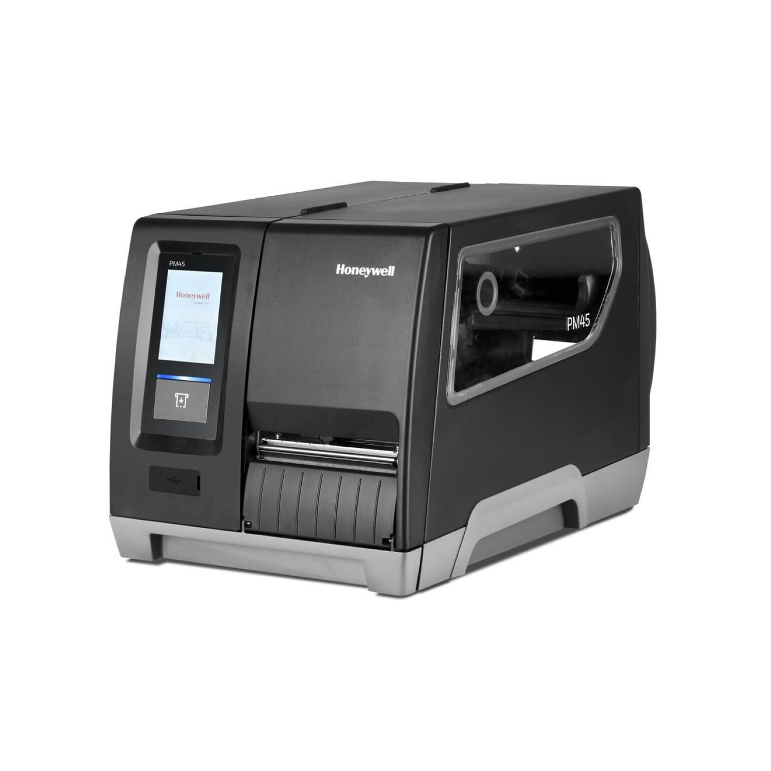 Honeywell PM45 Thermal Transfer Label Printer 4.25” Wide 203dpi, LAN/Serial/USB/Bluetooth/Wi-Fi, Black (PM45A11000000201)