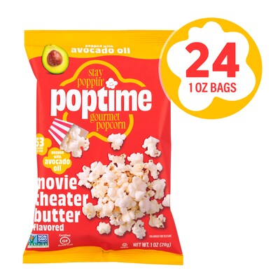 Poptime Avo Movie Theater Butter Popcorn, 1 oz., 24/Pack (220-02883)
