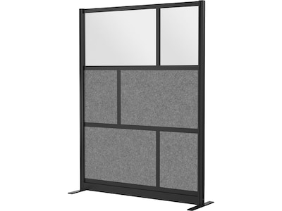 Luxor Expanse Series 6-Panel Freestanding Room Divider System Starter Wall, 70H x 53W, Black/Gray