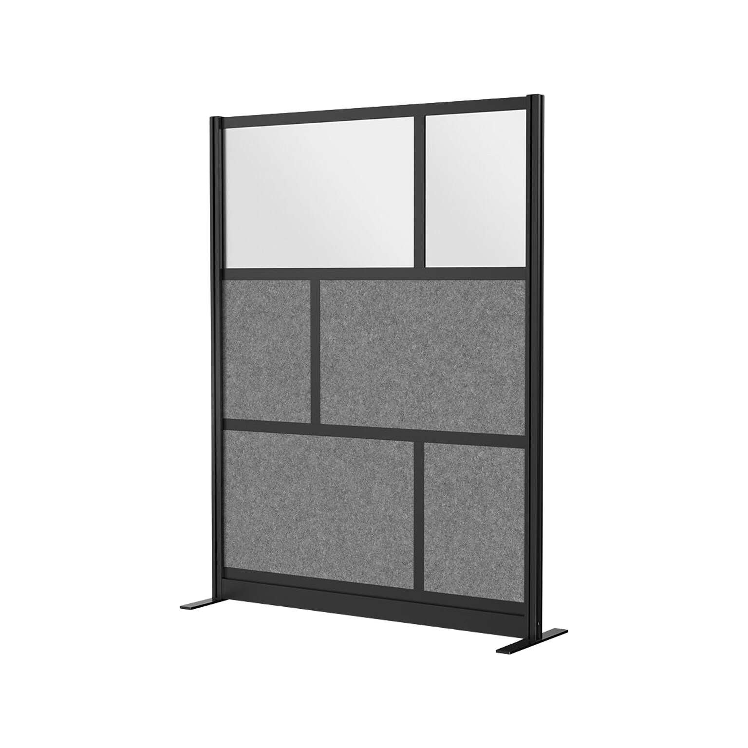 Luxor Expanse Series 6-Panel Freestanding Room Divider System Starter Wall, 70H x 53W, Black/Gray (MW-5370-FCGB)