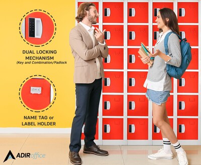AdirOffice 72"H 6-Tier Red Storage Locker (ADI629-206-RED-DL)