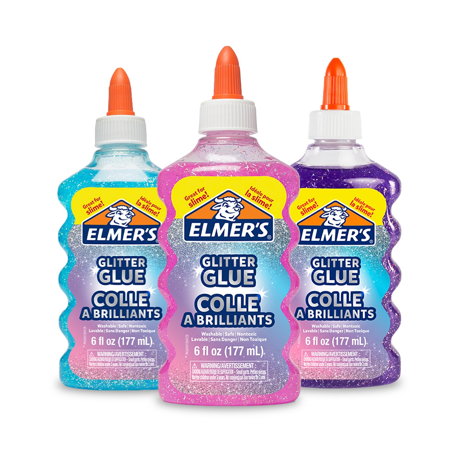 Elmers Glitter Liquid Craft Glue, 6 oz., Assorted Colors (2058579)