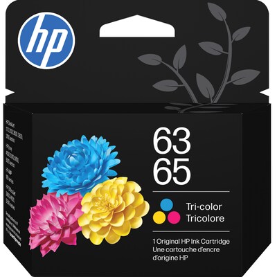 HP 63/65 Tri-Color Standard Yield Ink Cartridge, Prints Up to 100 Pages (B7RT2AN)