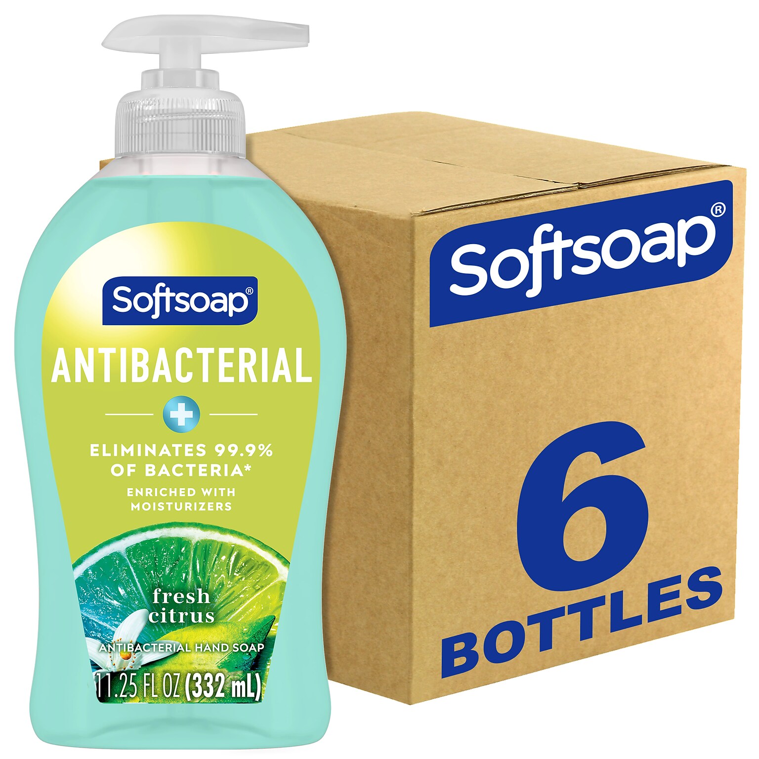 Softsoap Antibacterial Liquid Hand Soap, Fresh Citrus Scent, 6/Carton (US03563ACT)