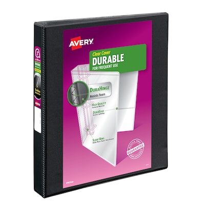 Avery 1 3-Ring View Binders, D-Ring, Black (09300)