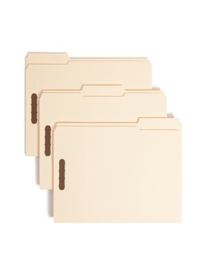 Smead Fastener File Folders, 2 Fasteners, Reinforced 1/3-Cut Tab, Letter Size, Manila, 50/Box (14537