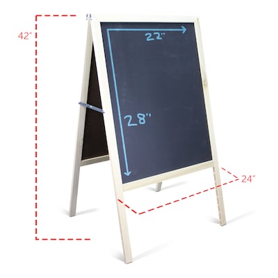 Flipside Chalkboard Marquee Easel, 42, Black/Natural Wood (31222)