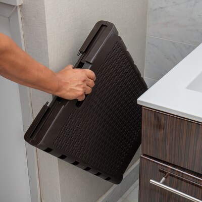 Mind Reader Foldable Plastic Laundry Hamper with Lid, Brown (FOLHAMP61-BRN)