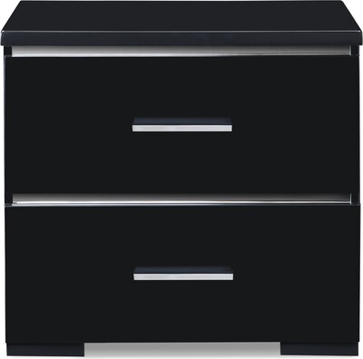 Finch Belmont 2 Drawer Nightstand, Black (FUTB10143B)