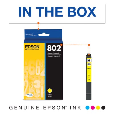 Epson T802 Yellow Standard Yield Ink Cartridge (T802420-S)