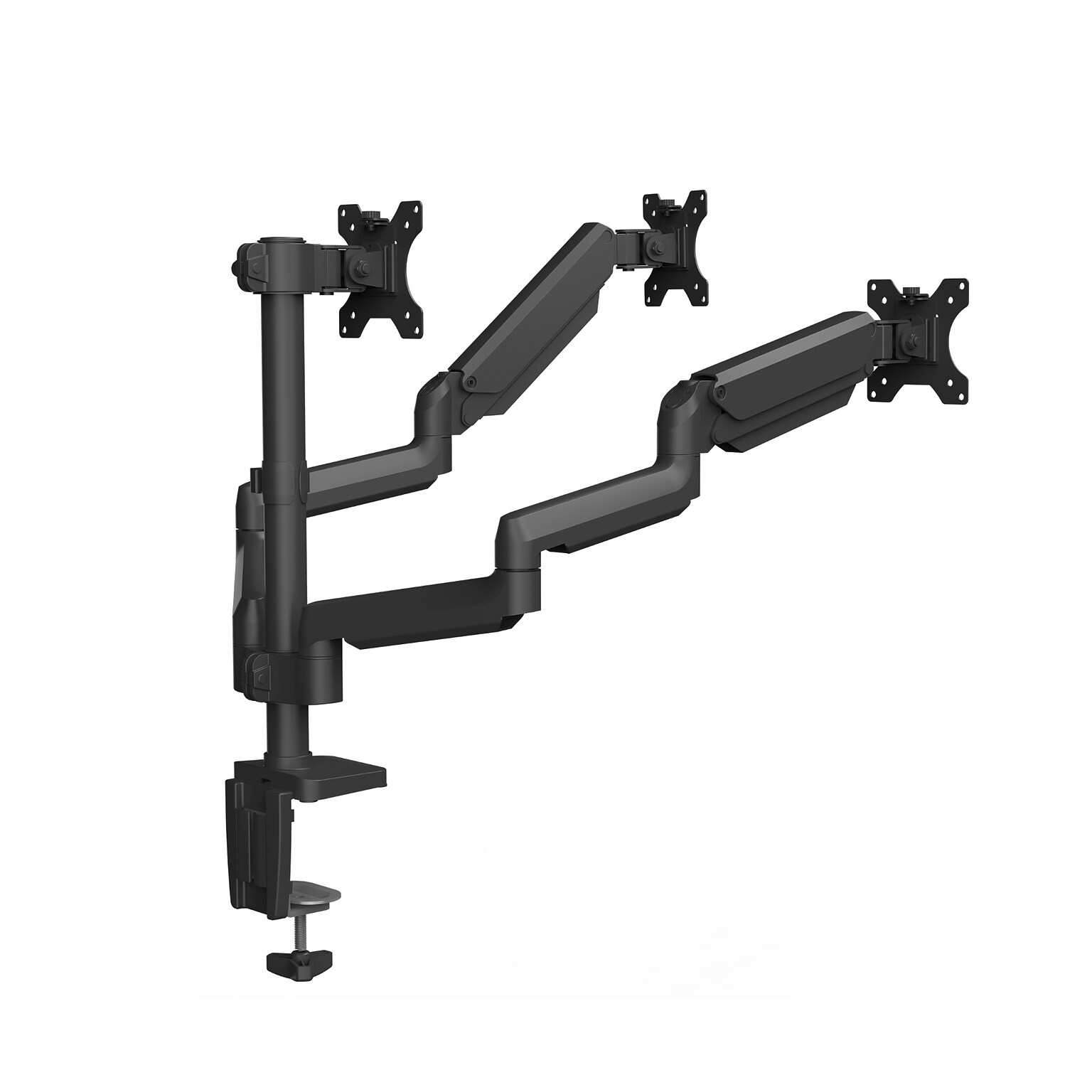 Fellowes Platinum Series Adjustable Triple Arms, Up to 27 Monitor, Black (8042601)