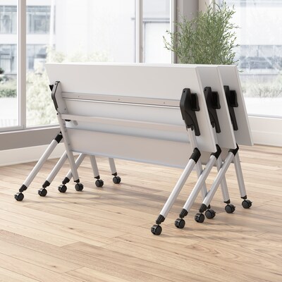 Bush Business Furniture Envision 60"W Foldable Training Room Table, White (NVS009WH)