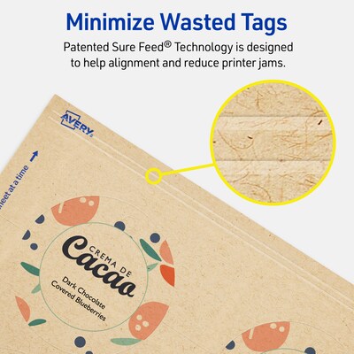 Avery 3" Diameter  Blank Price & Merchandise Tags, Kraft Brown, 150/Carton (95334-KMT25)