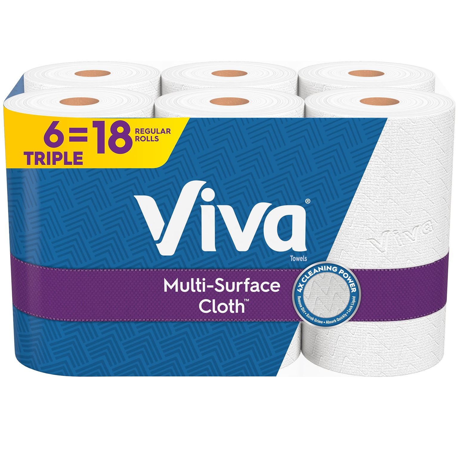 Viva Choose-A-Sheet Multi-Surface Cloth Paper Towels, 2-Ply, 165 Sheets/Roll, 6 Rolls/Pack (53663)
