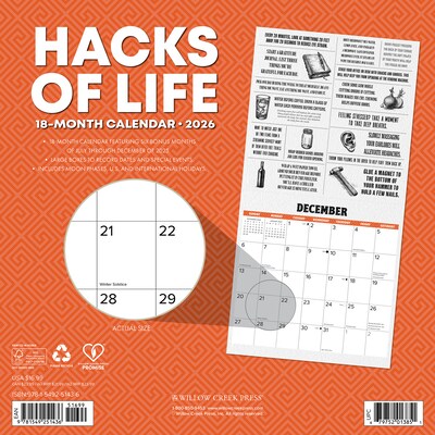 2026 Willow Creek Hacks of Life 12 x 12 Monthly Wall Calendar (51436)