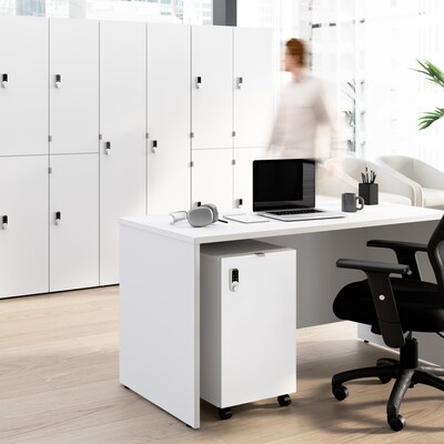 Bush Business Furniture Assure Mobile File Cabinet, Letter/Legal Size, Lockable, 26H x 16W x 20D,