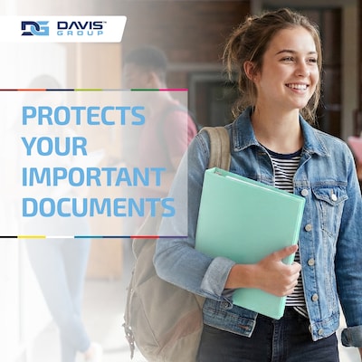 Davis Group Standard View 1.5" 3-Ring Binders, Assorted Pastel Colors, 4/Pack (7412-88-04)