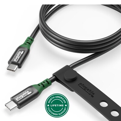 Plugable 3.3 ft. USB-C to USB-C Data & Power Cable, Male to Male, Black (USBC-240W-1M)