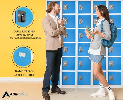 AdirOffice 72'' 6-Tier Blue Storage Locker, 4/Pack (629-206-BLU-4PK)