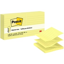 Post-it Pop-up Notes, 3 x 3, Canary Collection, Lined, 100 Sheet/Pad, 6 Pads/Pack (R335)