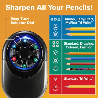 Bostitch QuietSharp Glow Classroom Electric Pencil Sharpener, Black/Silver (EPS11HC)